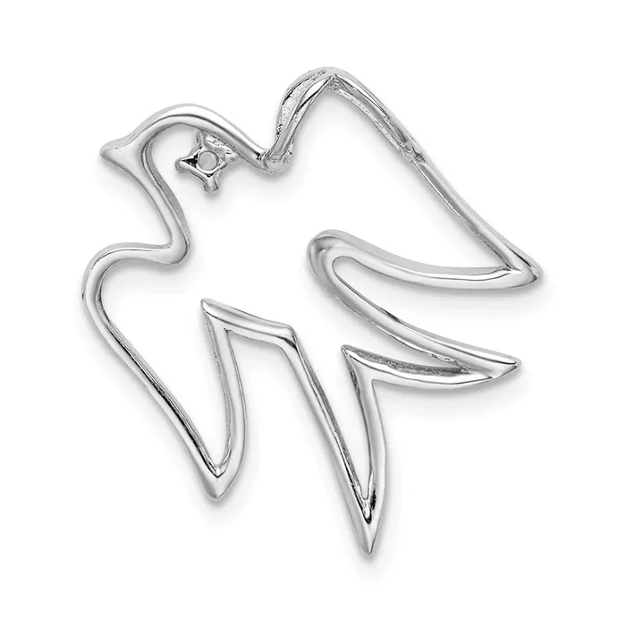 Necklaces TreasureFineJewelers Sterling Silver CZ Dove Pendant