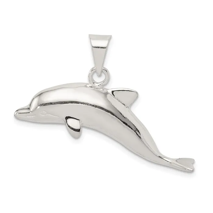 Necklaces TreasureFineJewelers Sterling Silver Dolphin Pendant