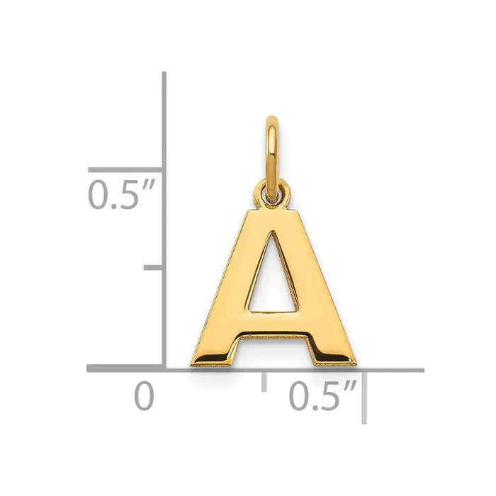 Necklaces TreasureFineJewelers Sterling Silver Goldplated Letter A Initial Pendant