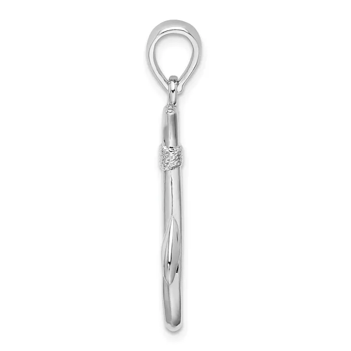 Necklaces TreasureFineJewelers Sterling Silver Polished 3D Fish Hook Pendant