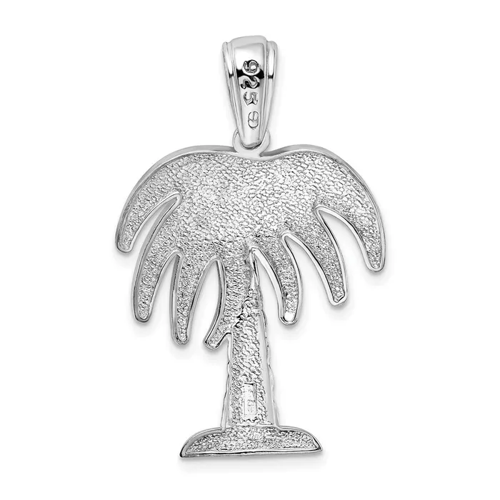 Necklaces TreasureFineJewelers Sterling Silver Polished Charleston Palm Tree Pendant