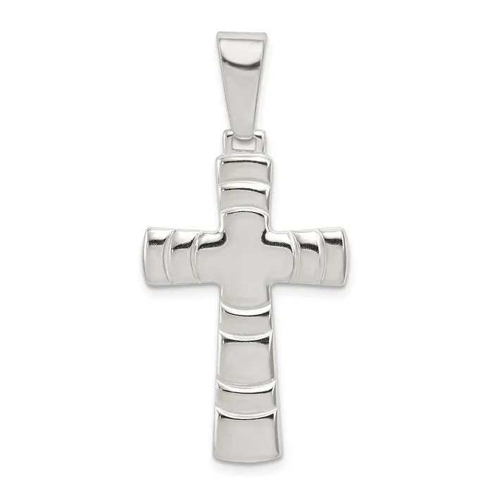 Necklaces TreasureFineJewelers Sterling Silver Polished Cross Pendant