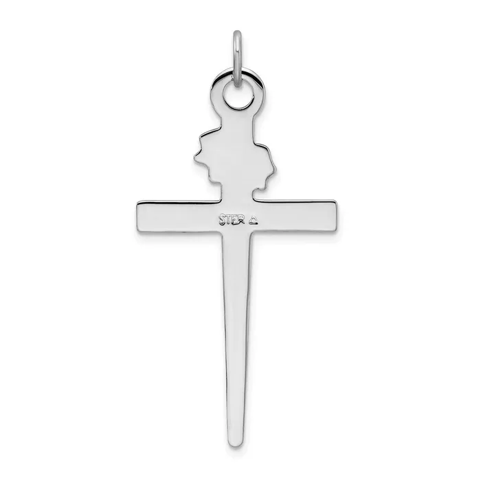 Necklaces TreasureFineJewelers Sterling Silver Rhodiumplated 18k Goldplated Cross Pendant