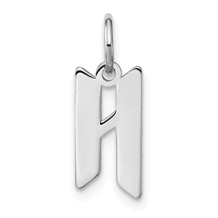 Necklaces TreasureFineJewelers Sterling Silver Rhodiumplated Letter H Initial Pendant Necklaces TreasureFineJewelers Sterling Silver Rhodiumplated Letter H Initial Pendant