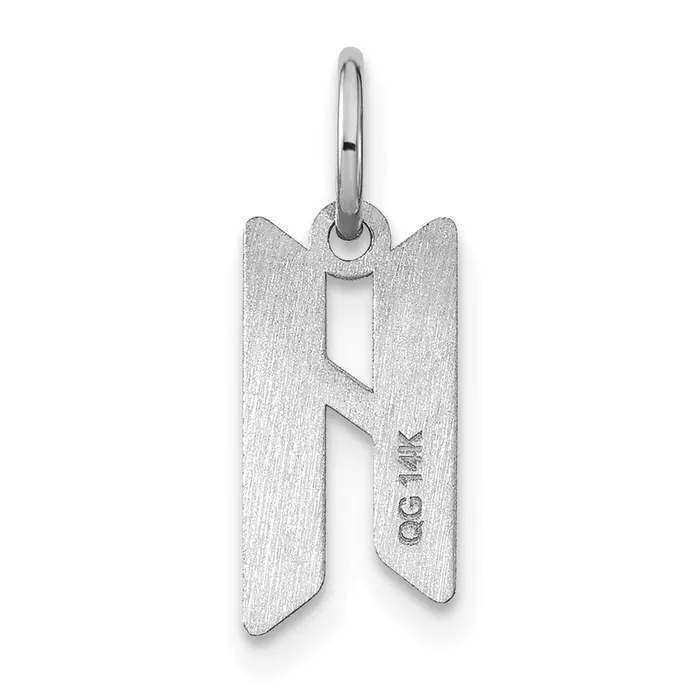 Necklaces TreasureFineJewelers Sterling Silver Rhodiumplated Letter H Initial Pendant