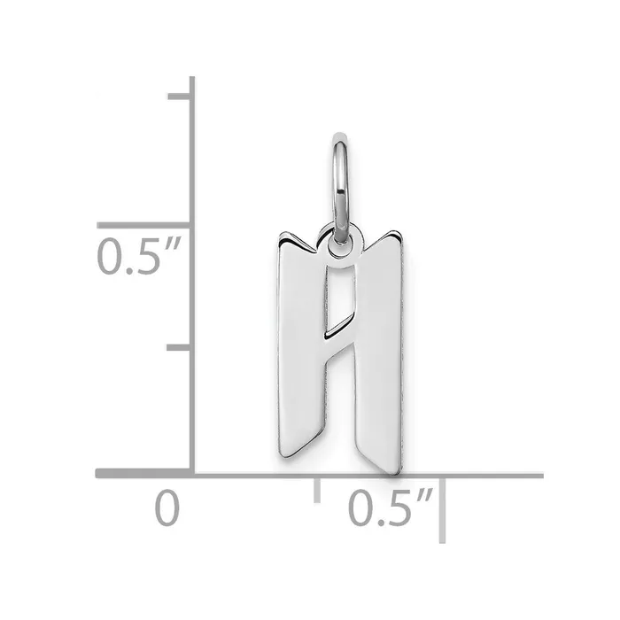 Necklaces TreasureFineJewelers Sterling Silver Rhodiumplated Letter H Initial Pendant