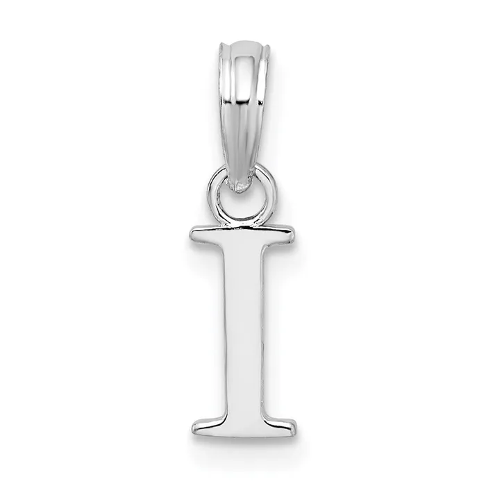 Necklaces TreasureFineJewelers Sterling Silver Rhodiumplated Polished Block Initial I Pendant Necklaces TreasureFineJewelers Sterling Silver Rhodiumplated Polished Block Initial I Pendant