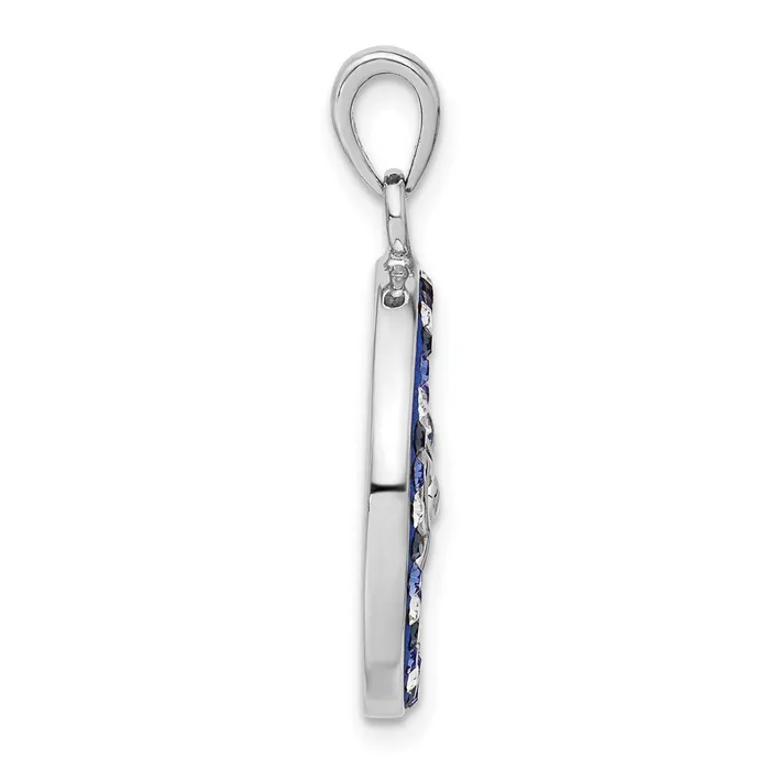 Necklaces TreasureFineJewelers Sterling Silver Rhodium Plated Stellux Crystal Butterfly Pendant