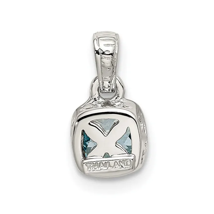 Necklaces TreasureFineJewelers Sterling Silver w 14K Accent Light Swiss Blue Topaz Pendant