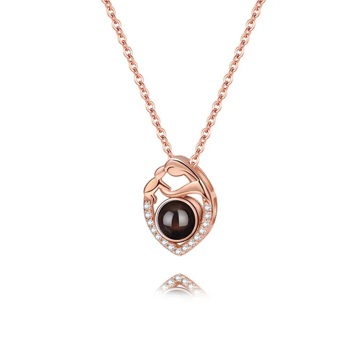 Necklaces Trendolla Jewelry Mothers Love Projection Necklace with Picture Inside Necklaces Trendolla Jewelry Mothers Love Projection Necklace with Picture Inside