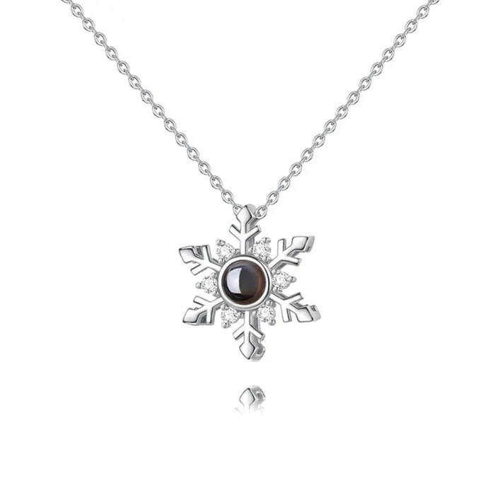 Necklaces Trendolla Jewelry Snowflake Fashion Collarbone Chain Necklace With Picture Inside Necklaces Trendolla Jewelry Snowflake Fashion Collarbone Chain Necklace With Picture Inside