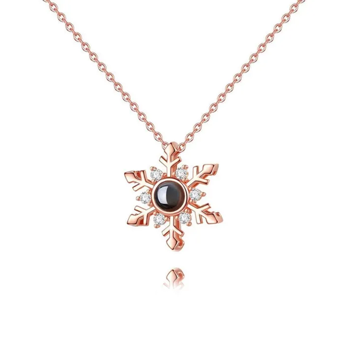 Necklaces Trendolla Jewelry Snowflake Fashion Collarbone Chain Necklace With Picture Inside