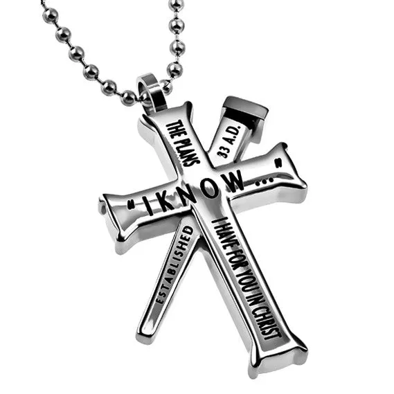 North Arrow Shop Necklaces JEREMIAH 2911 Cross and Nail Necklace with Bible Verse Stainless Steel North Arrow Shop Necklaces JEREMIAH 2911 Cross and Nail Necklace with Bible Verse Stainless Steel