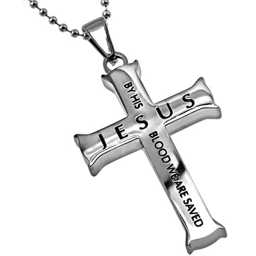 North Arrow Shop Necklaces JESUS Piece Cross Necklace Romans 59 Christian Verse Stainless Steel Ball Chain North Arrow Shop Necklaces JESUS Piece Cross Necklace Romans 59 Christian Verse Stainless Steel Ball Chain