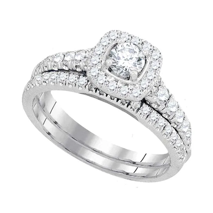 North Arrow Shop Rings 14kt white gold womens round diamond bridal wedding engagement ring band set 100 cttw93757 North Arrow Shop Rings 14kt white gold womens round diamond bridal wedding engagement ring band set 100 cttw93757