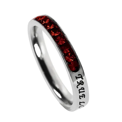 North Arrow Shop Rings Christian True Love Waits Ring January Birthstone Ruby CZ Stainless Steel North Arrow Shop Rings Christian True Love Waits Ring January Birthstone Ruby CZ Stainless Steel