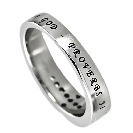 North Arrow Shop Rings WOMAN OF GOD Promise Ring Bible Verse with CZ Cross Stainless Steel North Arrow Shop Rings WOMAN OF GOD Promise Ring Bible Verse with CZ Cross Stainless Steel