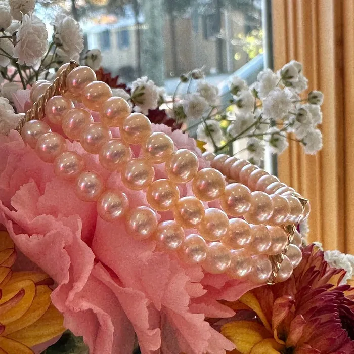 ONeills Estate Jewelry 14 Karat Yellow Gold 3 Strand Peach Pearl Bracelet 33000098 Bracelets ONeills Estate Jewelry 14 Karat Yellow Gold 3 Strand Peach Pearl Bracelet 33000098 Bracelets