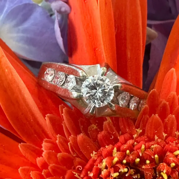ONeills Estate Jewelry Rings 18 Karat White Gold Diamond Ring 10000671