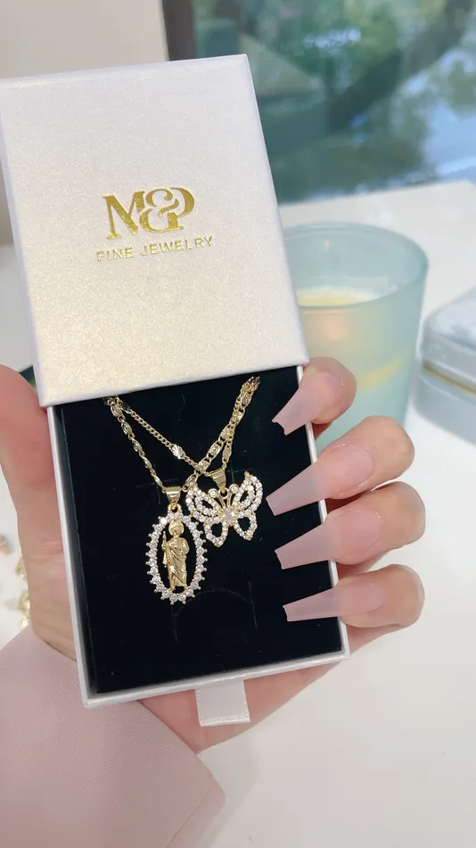 Oval Saint Jude Butterfly Necklace MP Jewelry Necklaces