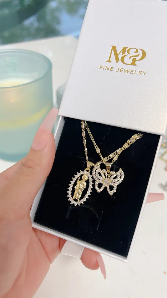 Oval Saint Jude Butterfly Necklace MP Jewelry Necklaces