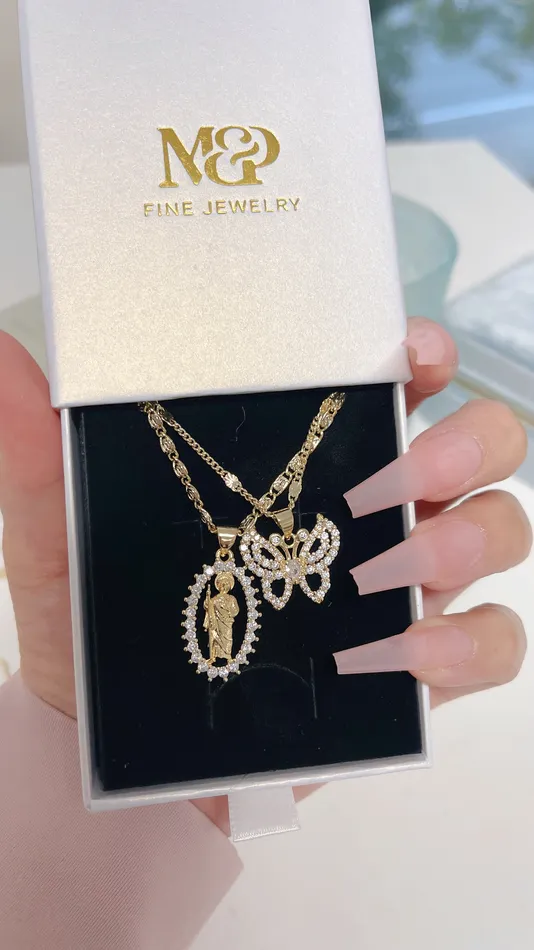 Oval Saint Jude Butterfly Necklace MP Jewelry Necklaces