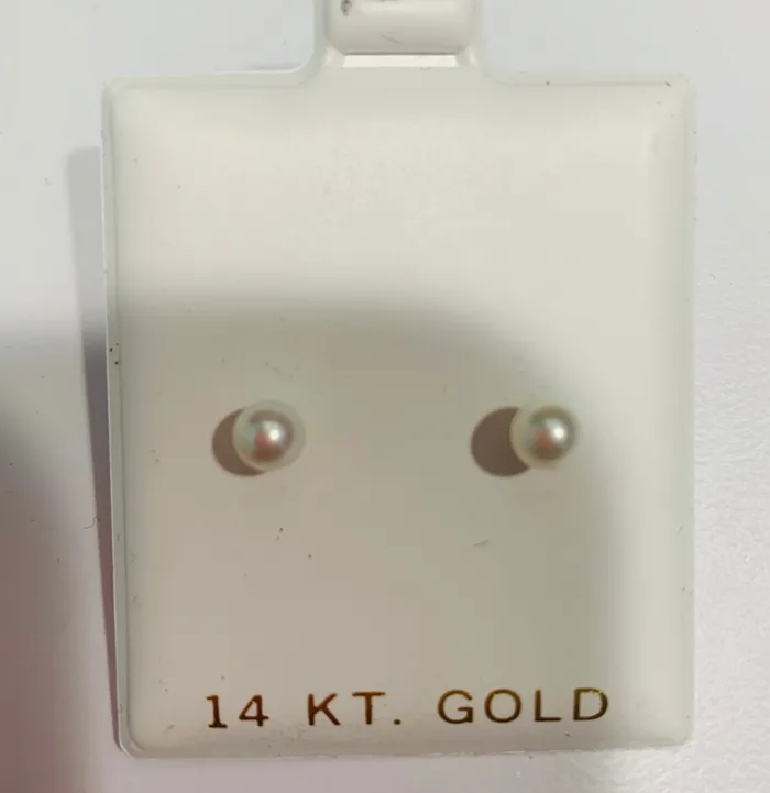 Perfect Piercing Earrings 14K Gold Genuine 4mm Pearl Screwback Earrings