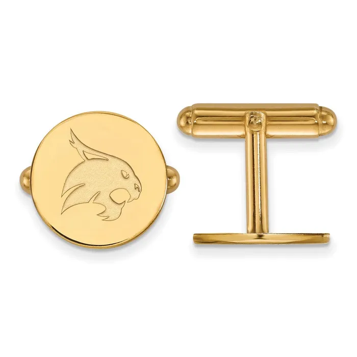 PreStyled Sets TreasureFineJewelers 14k Gold Texas State University Bobcat Cuff Links PreStyled Sets TreasureFineJewelers 14k Gold Texas State University Bobcat Cuff Links