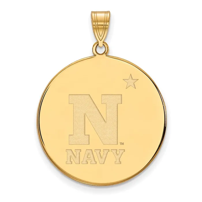 PreStyled Sets TreasureFineJewelers 14K Yellow Gold Navy XL Disc Pendant PreStyled Sets TreasureFineJewelers 14K Yellow Gold Navy XL Disc Pendant