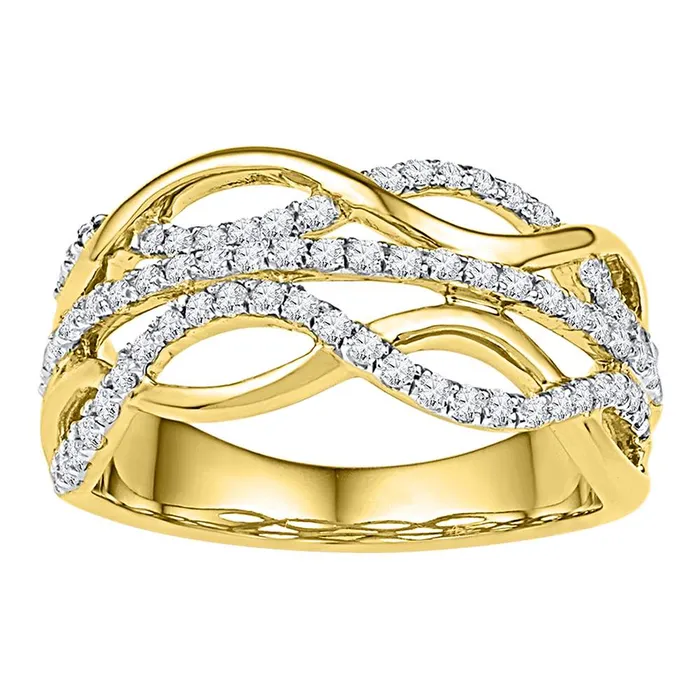 Rings 10kt yellow gold womens round diamond twist woven strand band 58 cttw108869 North Arrow Shop Rings 10kt yellow gold womens round diamond twist woven strand band 58 cttw108869 North Arrow Shop