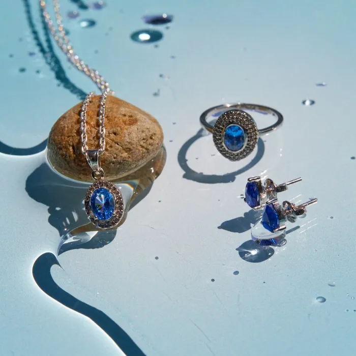 Rings Ema Jewels Hebe Sapphire Sterling Silver Ring