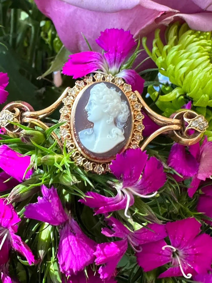 Rings ONeills Estate Jewelry Victorian Stone Cameo and Rose Cut Diamond Pin 54600260 Rings ONeills Estate Jewelry Victorian Stone Cameo and Rose Cut Diamond Pin 54600260
