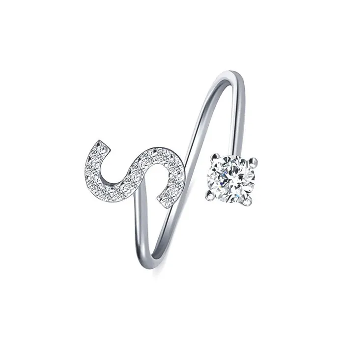 Rings S925 Silver 26 Letters Toi et Moi Ring Trendolla Jewelry