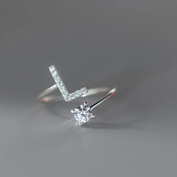 Rings S925 Silver 26 Letters Toi et Moi Ring Trendolla Jewelry