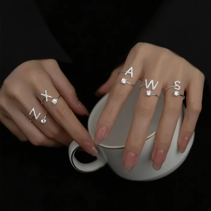Rings S925 Silver 26 Letters Toi et Moi Ring Trendolla Jewelry