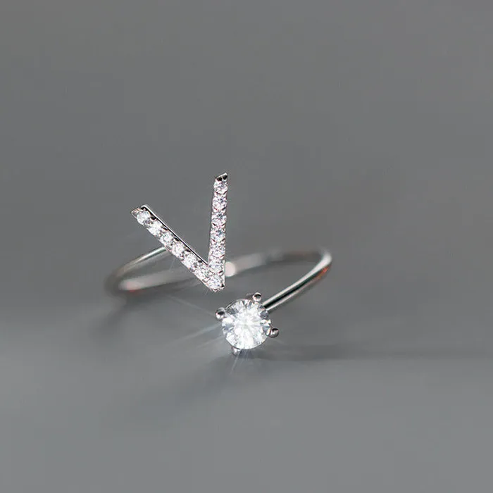 Rings S925 Silver 26 Letters Toi et Moi Ring Trendolla Jewelry