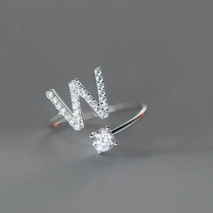Rings S925 Silver 26 Letters Toi et Moi Ring Trendolla Jewelry