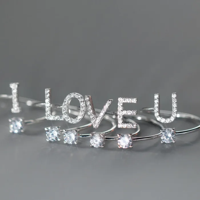 Rings S925 Silver 26 Letters Toi et Moi Ring Trendolla Jewelry