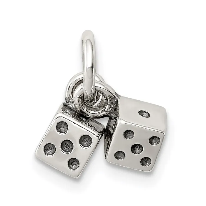 Rings Sterling Silver Antique Dice Charm TreasureFineJewelers
