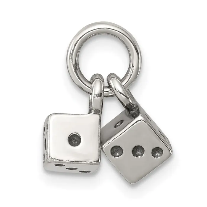 Rings Sterling Silver Antique Dice Charm TreasureFineJewelers