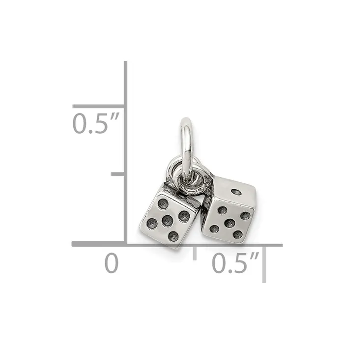 Rings Sterling Silver Antique Dice Charm TreasureFineJewelers
