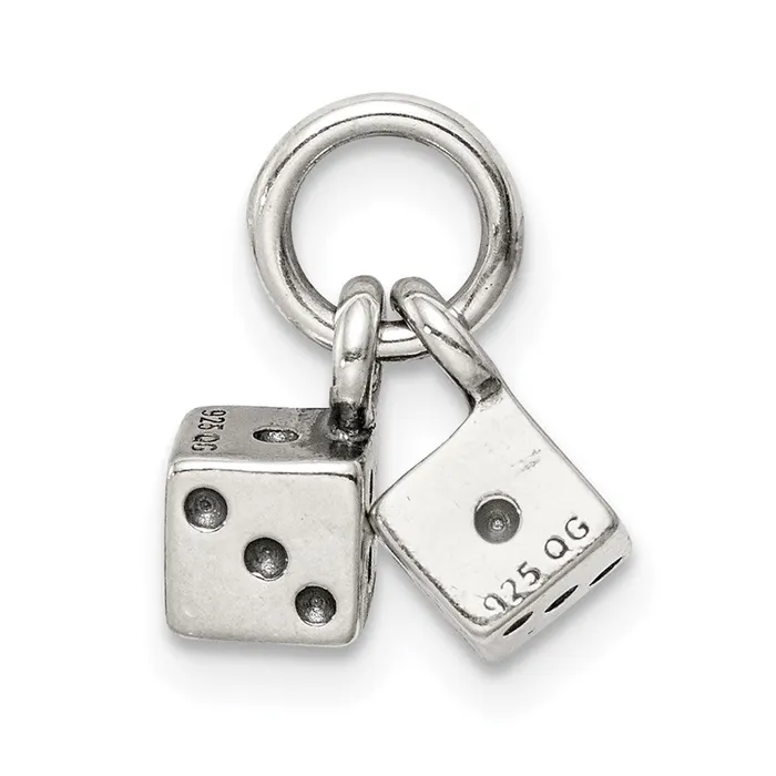 Rings Sterling Silver Antique Dice Charm TreasureFineJewelers