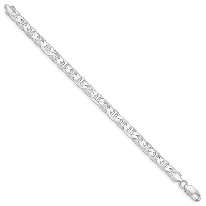 Rings Sterling Silver Rhodiumplated 7mm Flat Anchor Chain TreasureFineJewelers