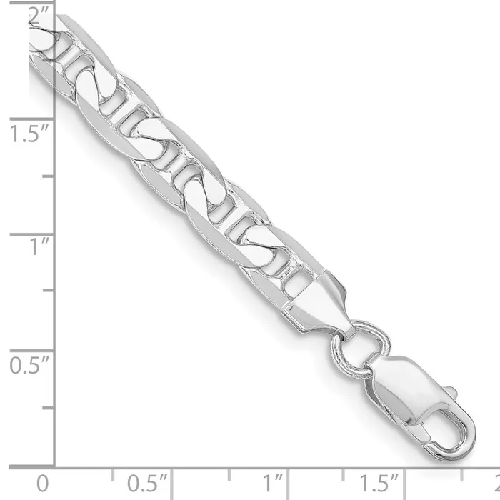 Rings Sterling Silver Rhodiumplated 7mm Flat Anchor Chain TreasureFineJewelers
