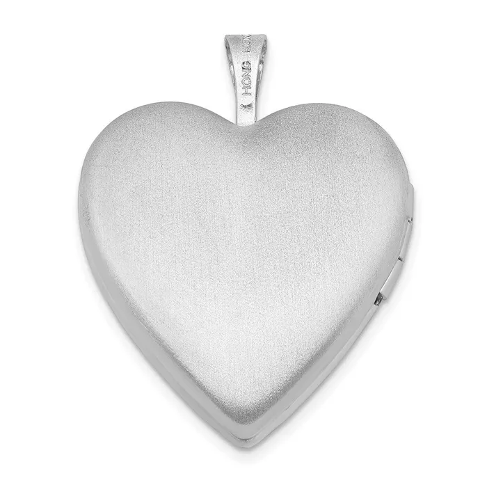 Rings Sterling Silver Rhodiumplated Satin 20mm Enameled Rose Heart Locket TreasureFineJewelers