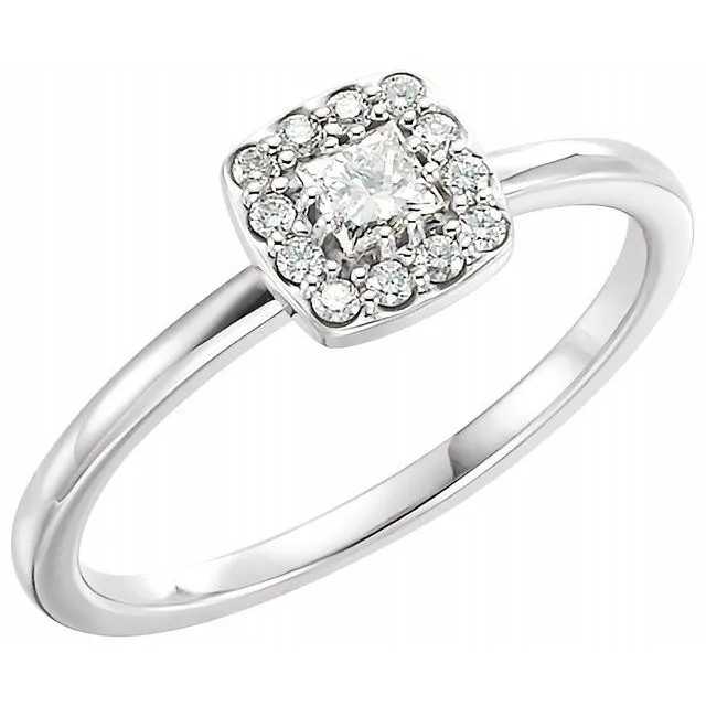 Rings TreasureFineJeweler 14K White 14 CTW Diamond Stackable Ring