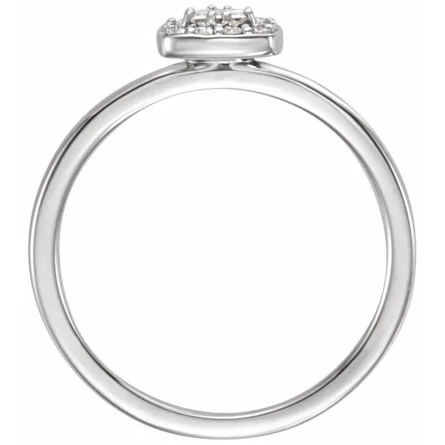 Rings TreasureFineJeweler 14K White 14 CTW Diamond Stackable Ring