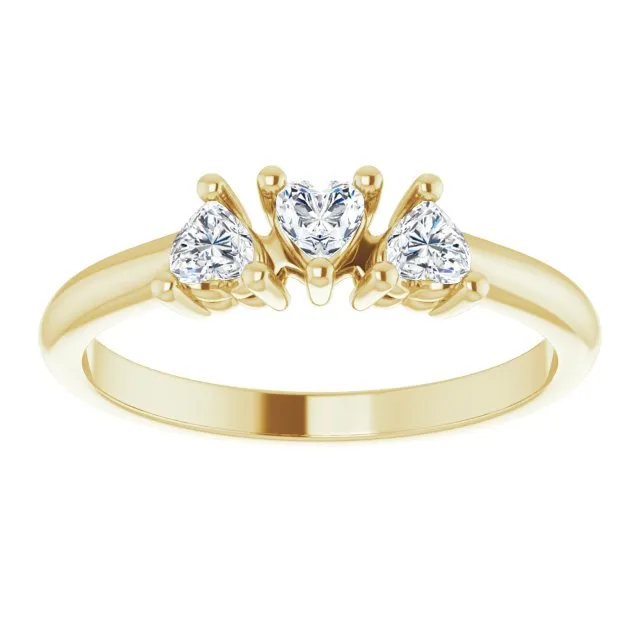 Rings TreasureFineJeweler 14K Yellow 38 CTW Natural Diamond ThreeStone Anniversary Band