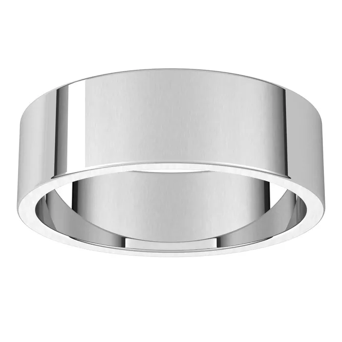 Rings TreasureFineJewelers 10K White Gold 6 mm flat Wedding Band