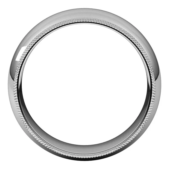 Rings TreasureFineJewelers 10K White Gold 8 mm double milgrain half round comfort fit Wedding Band